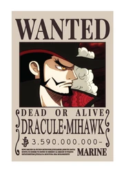 One Piece Wanted Poster Dracule Mihawk sticker STK-160