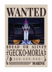 One Piece Wanted Poster Gecko Moria sticker STK-163