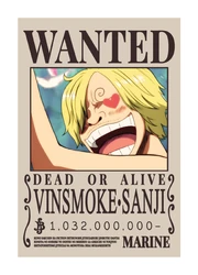 One Piece Wanted Poster Vinsmoke Sanji sticker STK-180