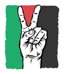 ستيكر Palestine Flag Peace Hand STK-244