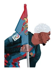 ستيكر Ronald Araujo Holding Flag Barcelona STK-384