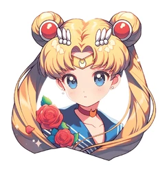 ستيكر Sailor Moon With Roses Anime Sticker STK-186