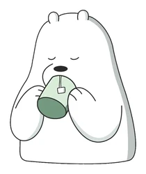 We Bare Bears Polar Drinking Coffee sticker STK-397