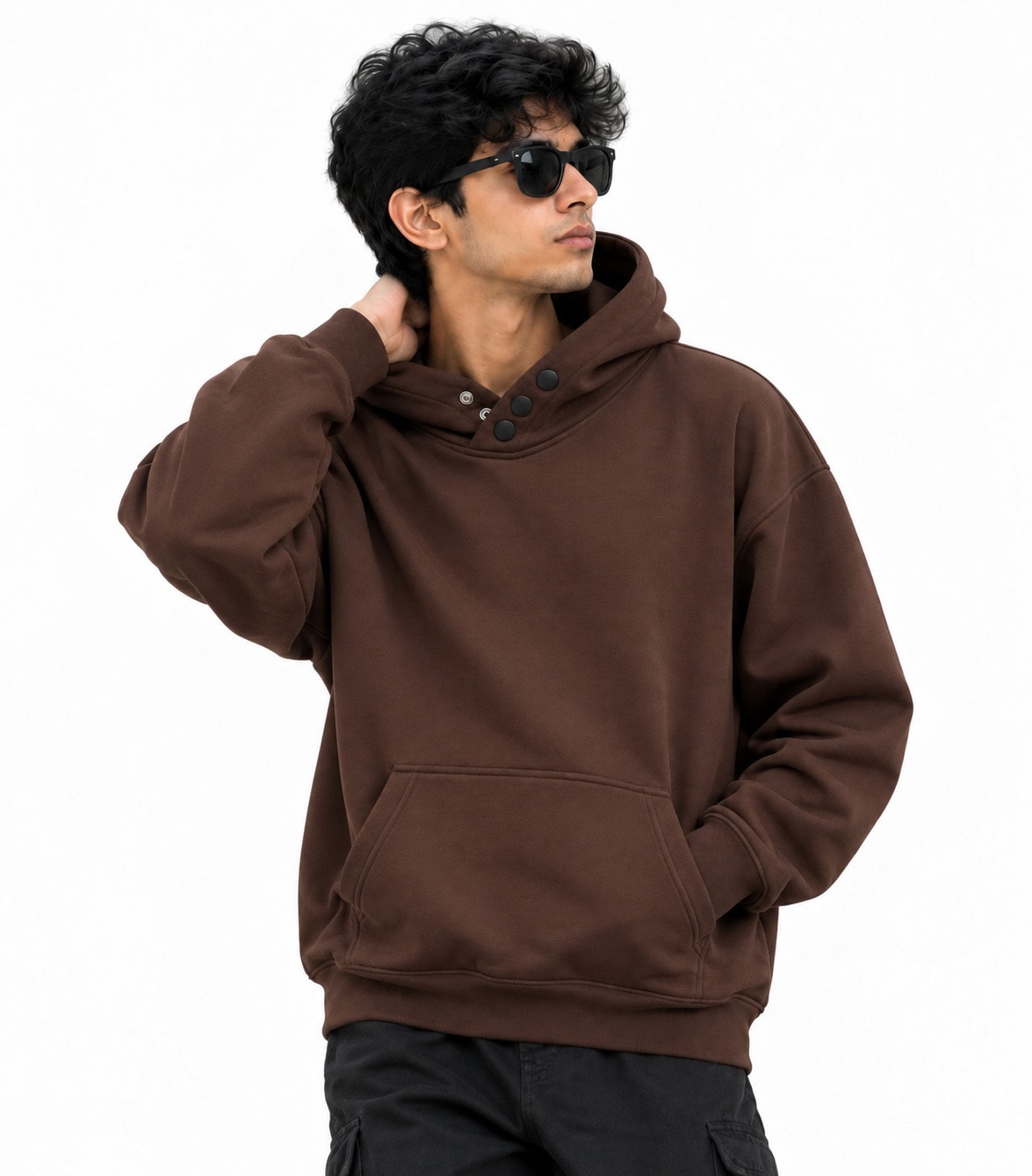 Maroon Drop shoulder Hoodie
