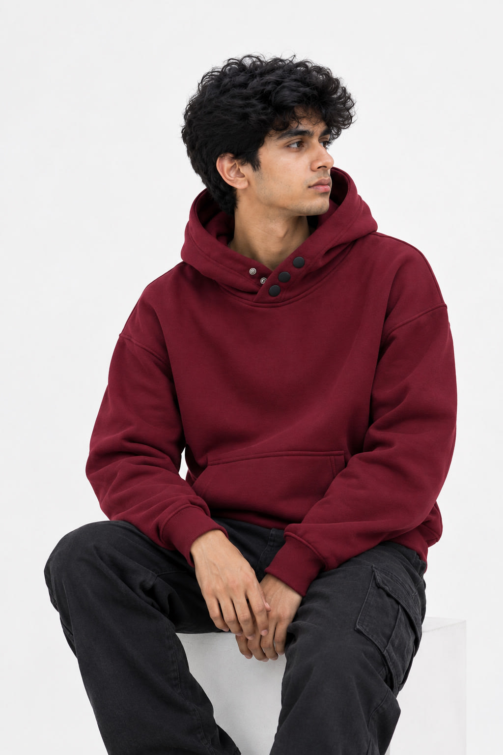 Brown Drop Shoulder Hoodie 