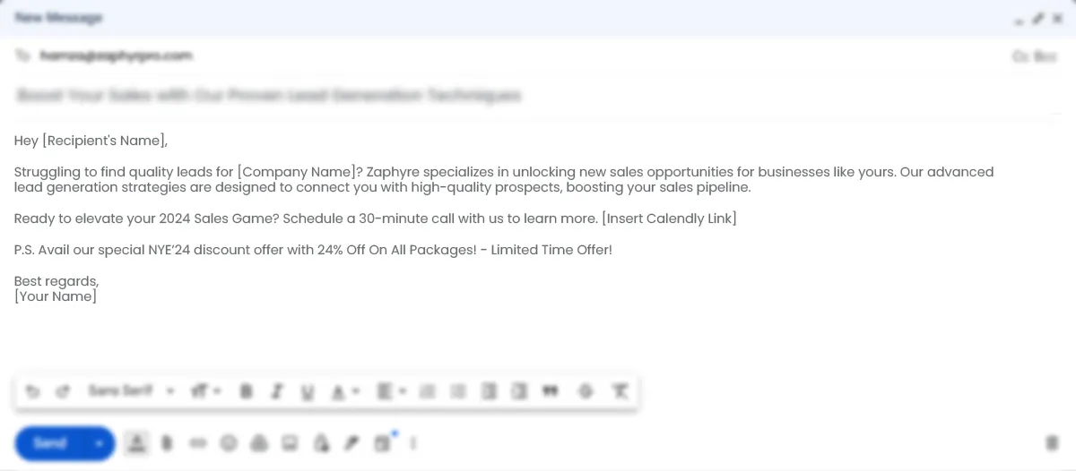 You snooze you lose B2B cold email example