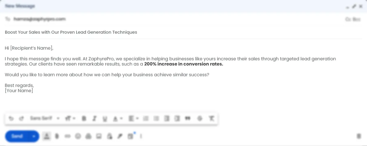 Cold Email B2b A/B Testing Version A