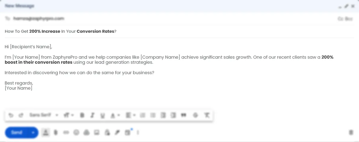 Cold Email B2b A/B Testing Version B