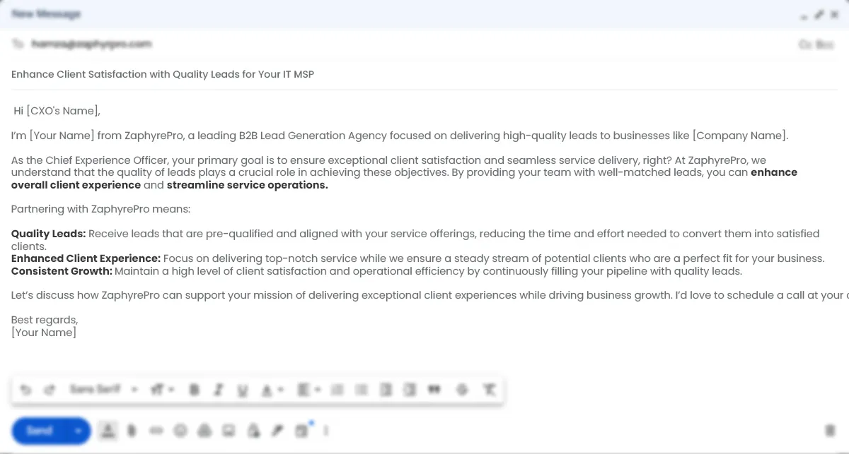 B2B cold email marketing Advance tactics segmentation version B