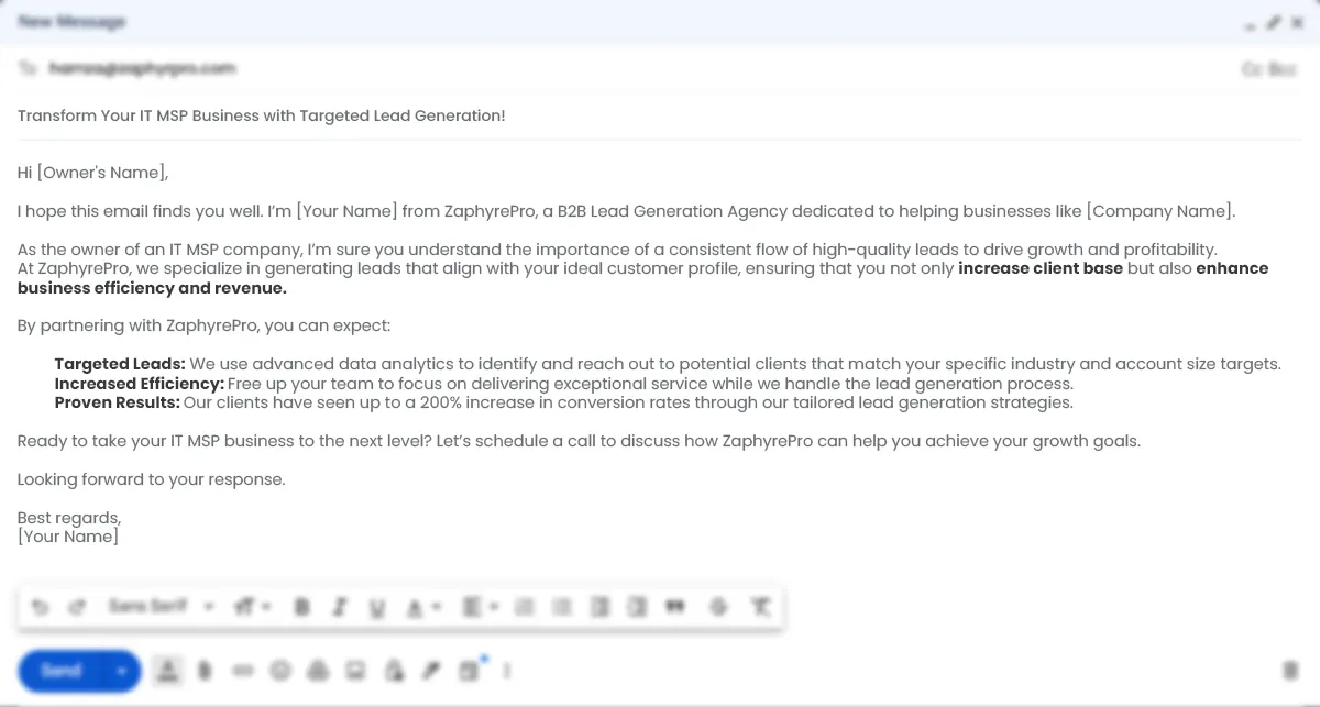 B2B cold email marketing Advance tactics segmentation version A