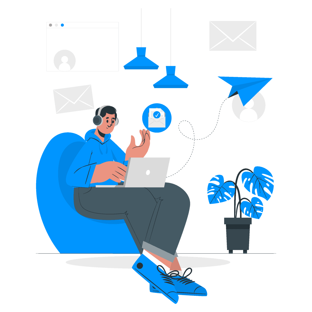 Graphic showing the benefits of an email campaign manager ensuring consistent sends, cleaner lists, and campaigns that convert for outsource email marketing.