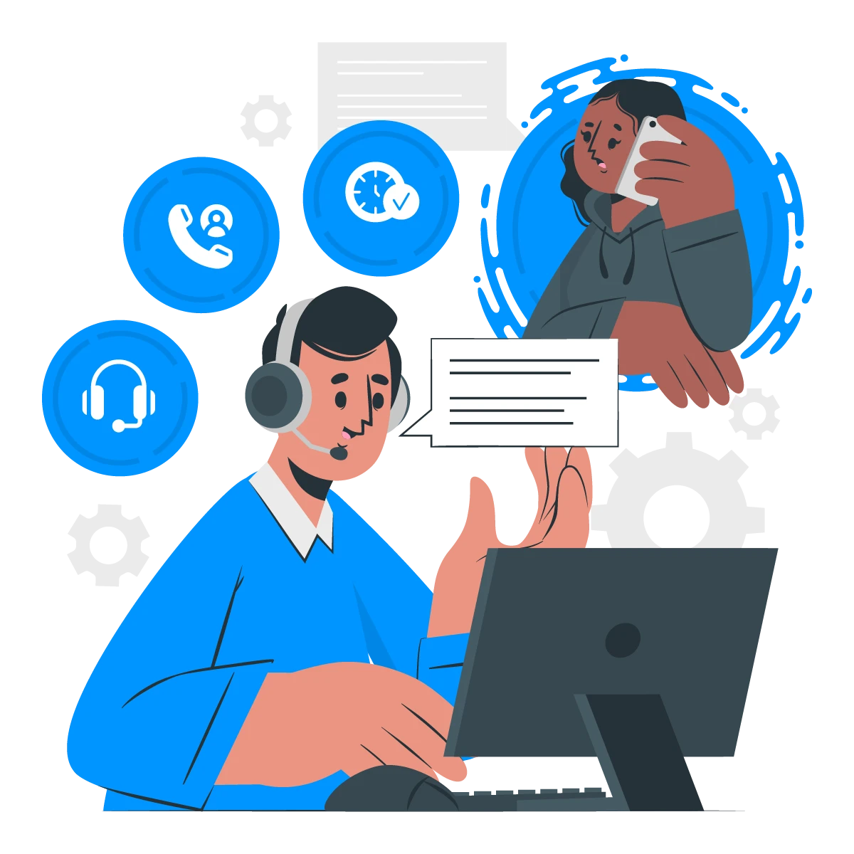 A professional cold calling virtual assistant working remotely at a modern workstation.