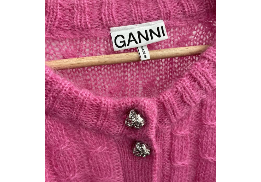 Cardigan Rosa Aconchegante GANNI - Quase Novo