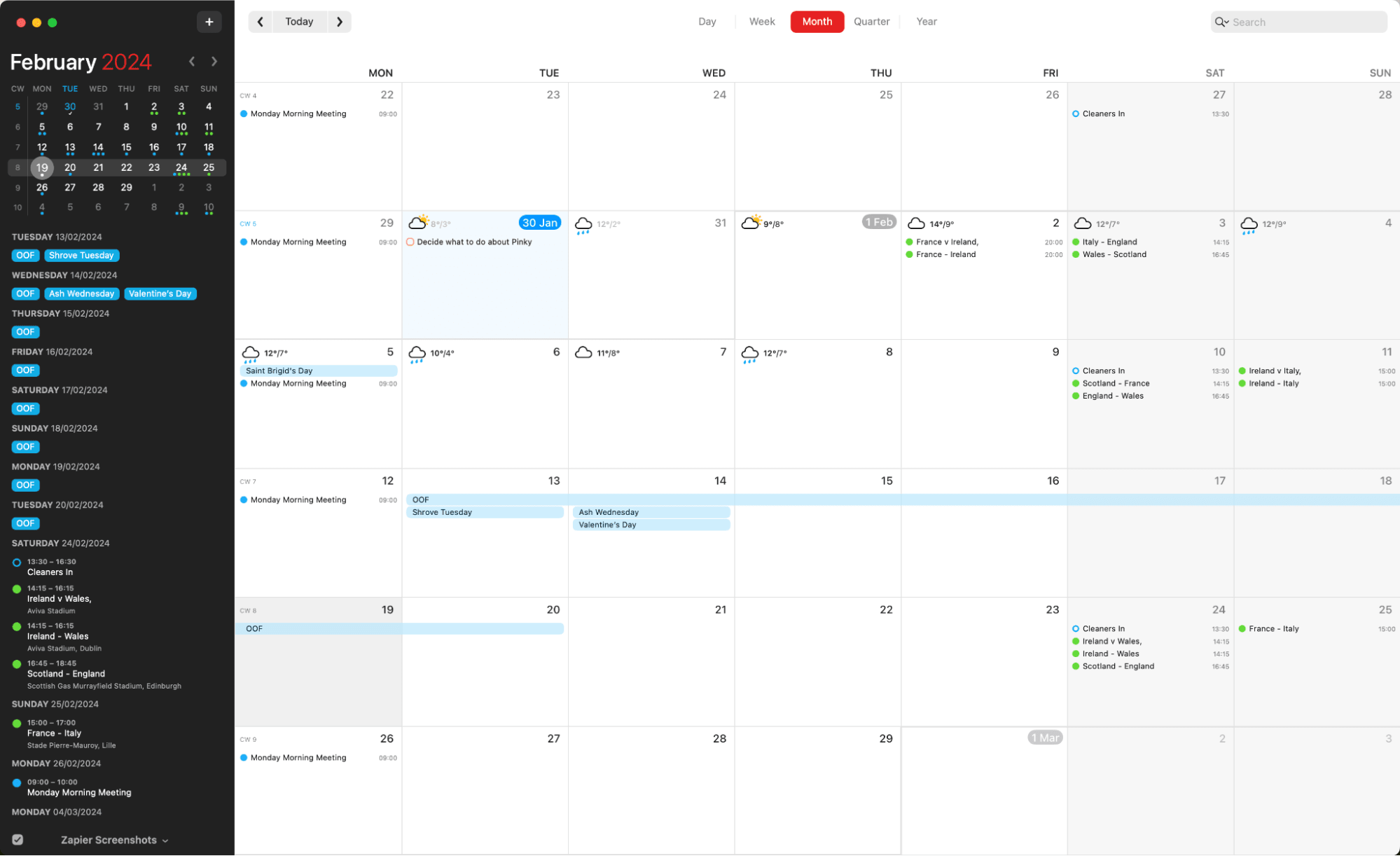 Fasntastical, our pick for the best-designed calendar app for Mac