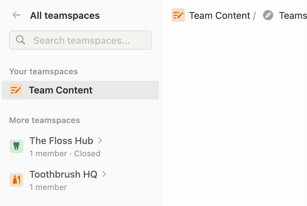 Demo of how to join or request to join a teamspace in Notion. 