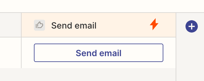 Screenshot of send email button in tables