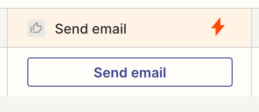 Screenshot of send email button