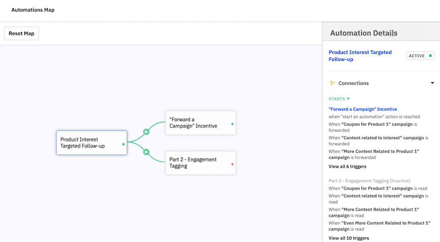 Automation map in ActiveCampaign