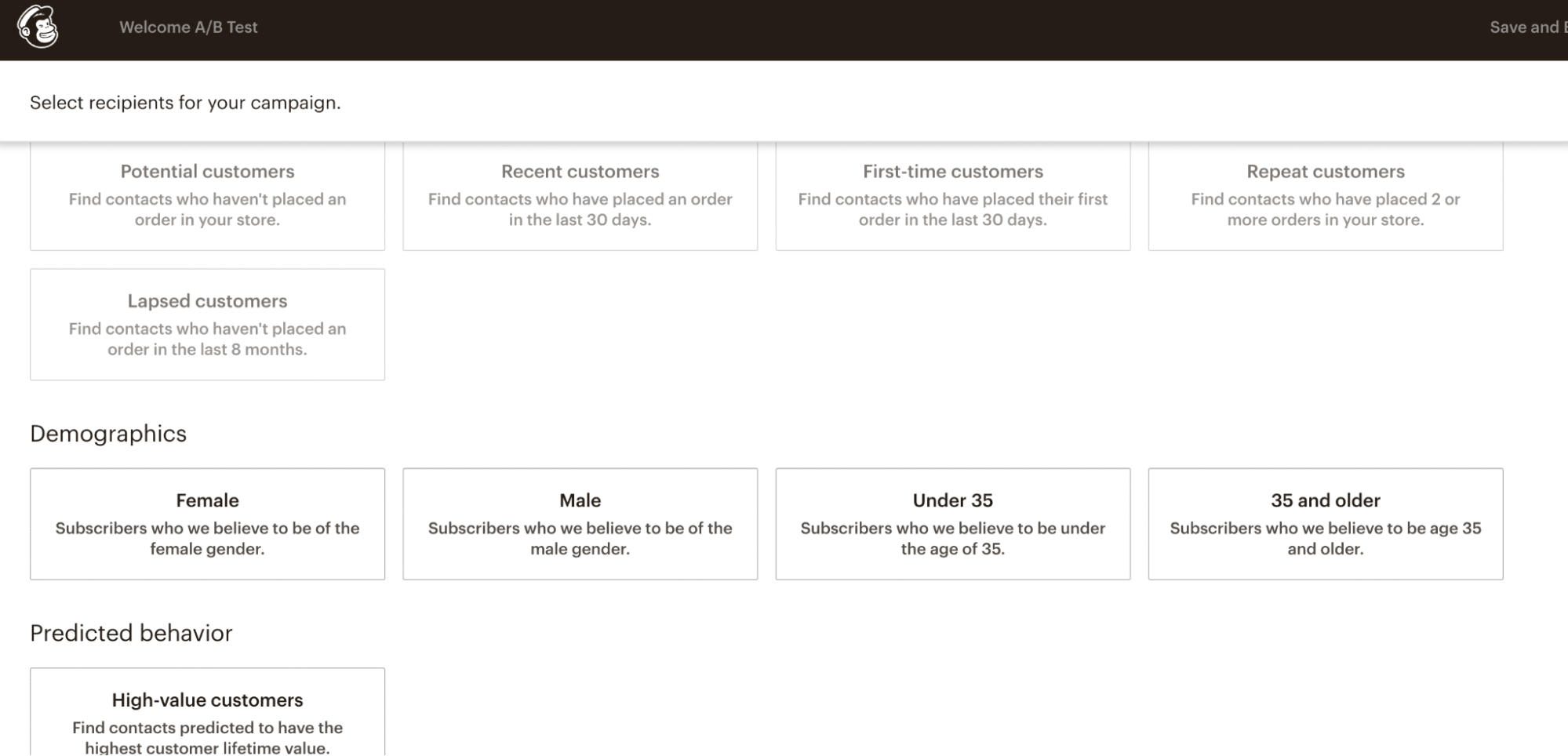 Segmentation in Mailchimp