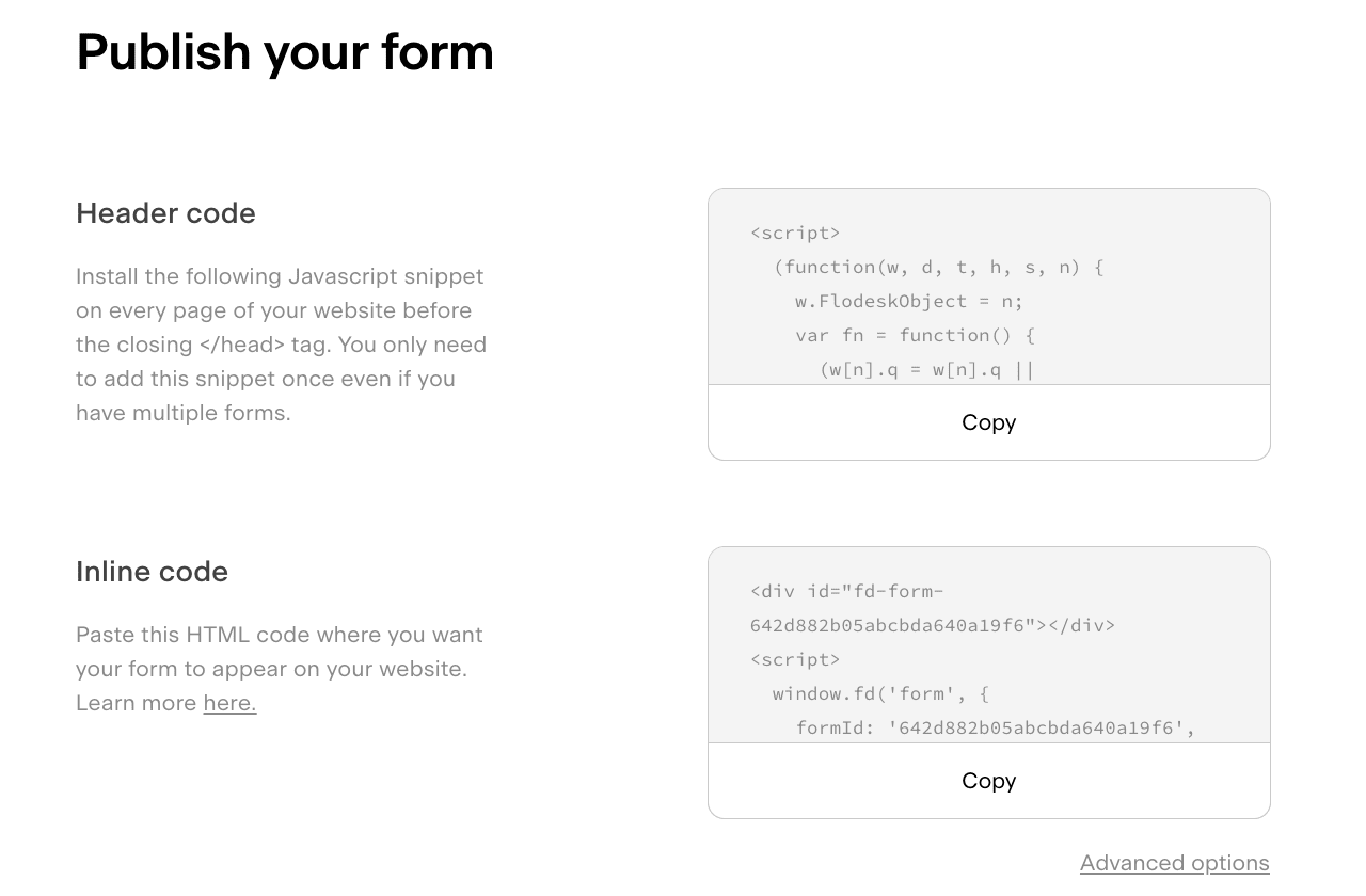 Embedding a form from Flodesk