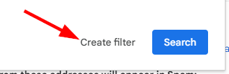 The Create filter button when making a filter