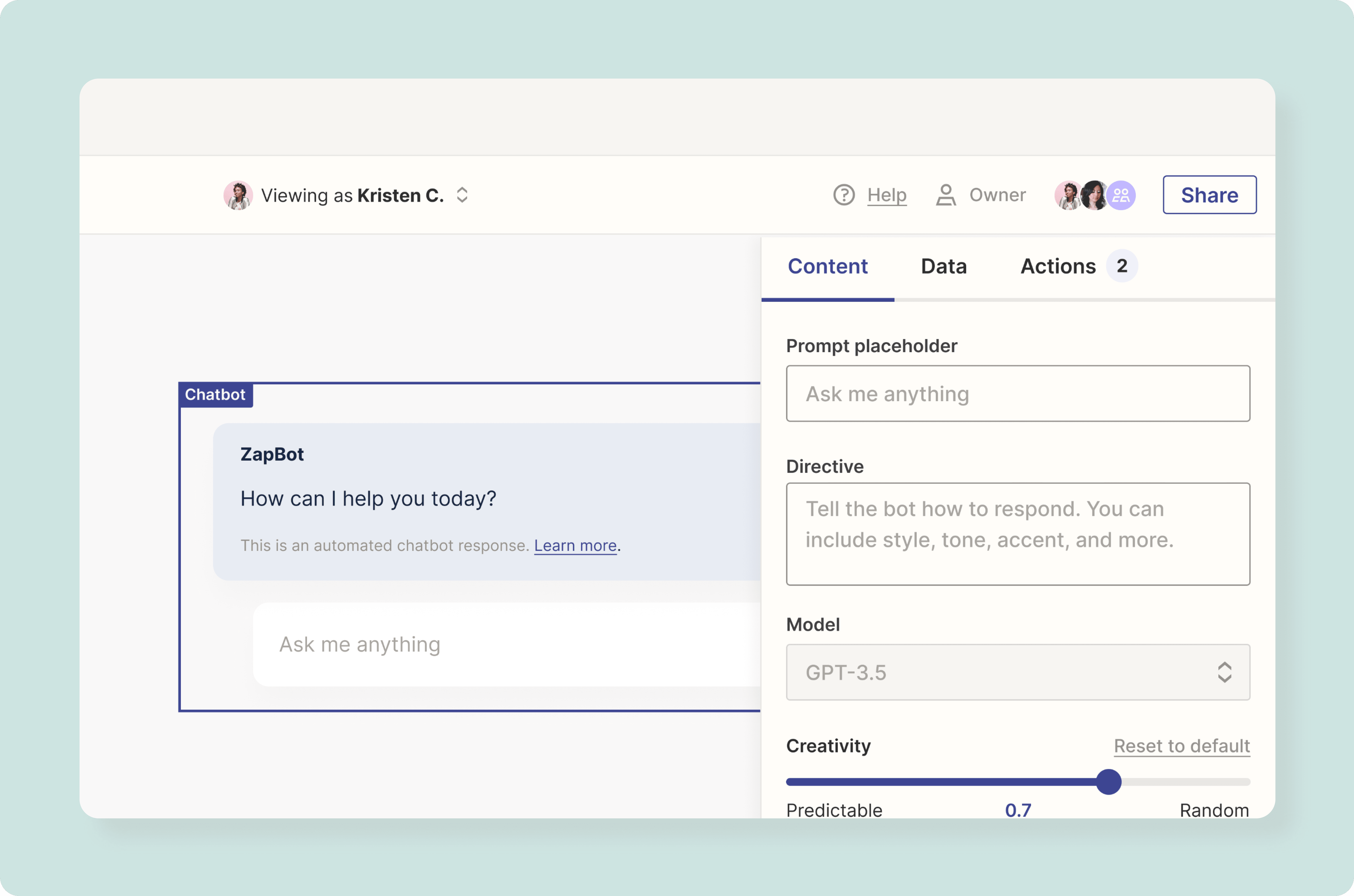 Build a free AI Chatbot on Zapier Circuit Diagram