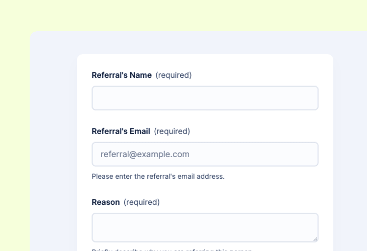 referral capture form