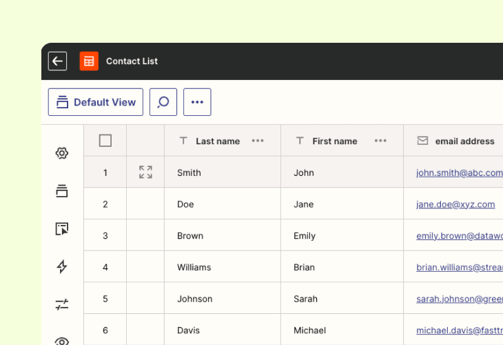 contact list table