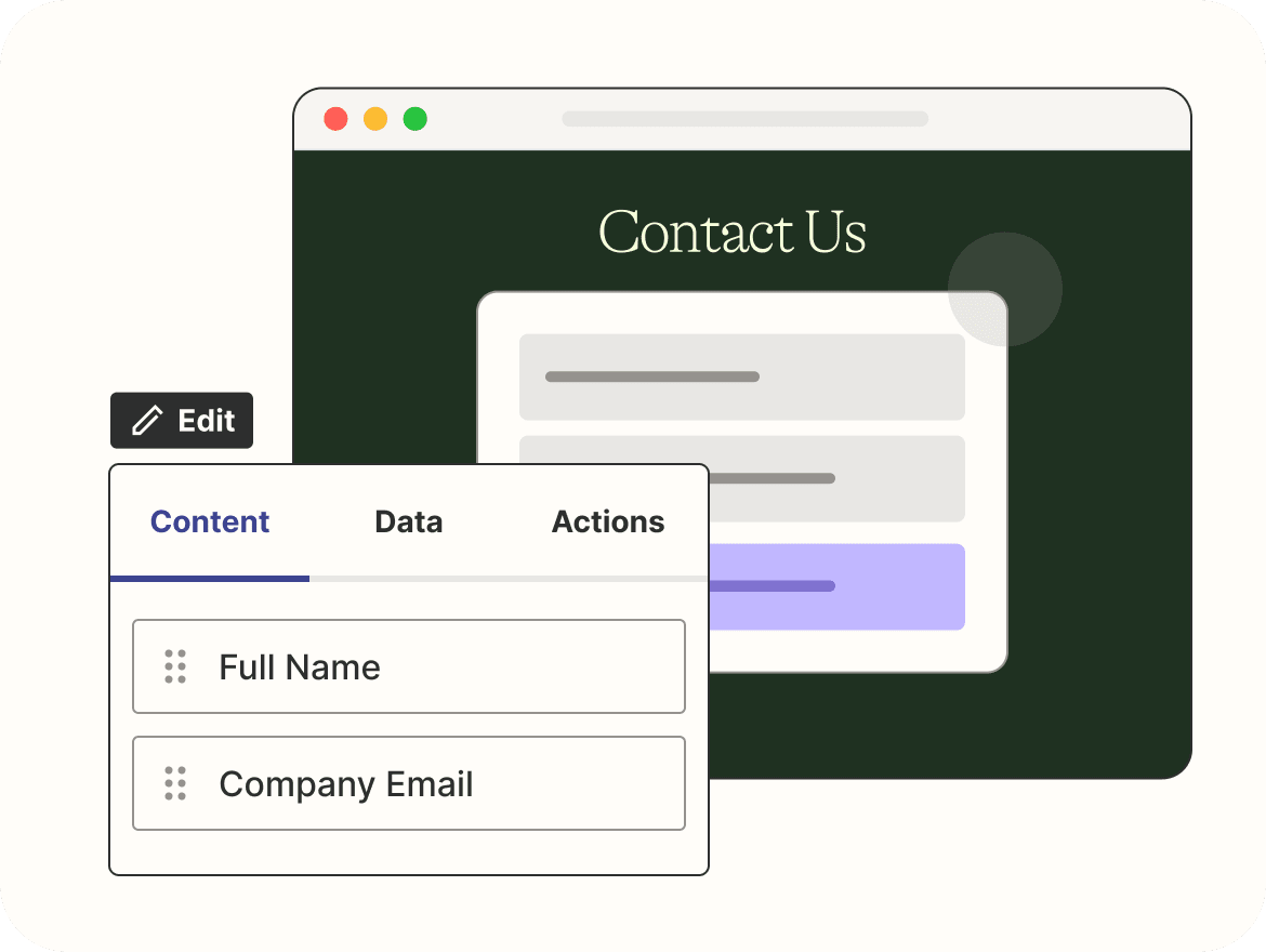 an Interface with a lead capture form