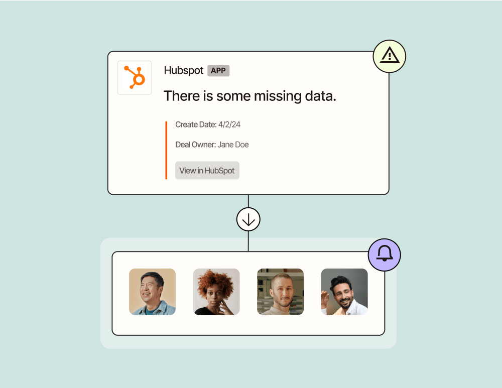 A workflow that spots for missing data in HubSpot