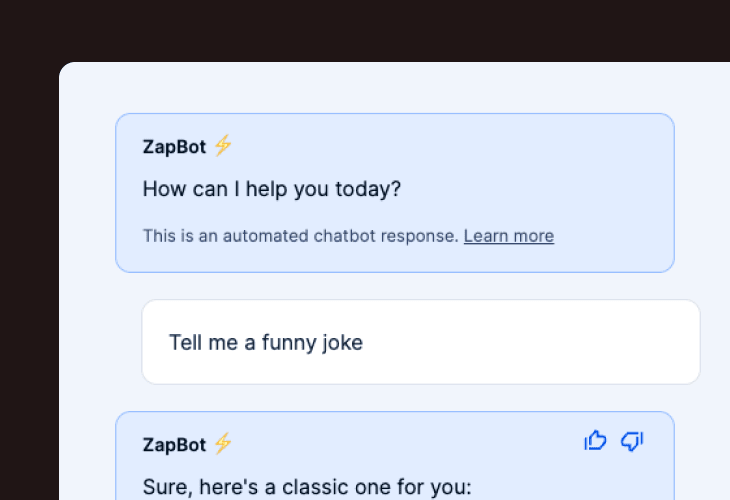 chatbot telling a joke