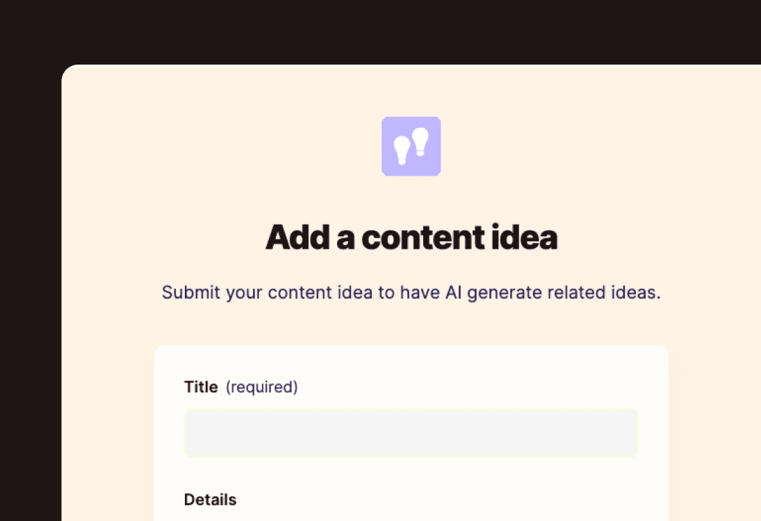 AI Content Idea Generator Template