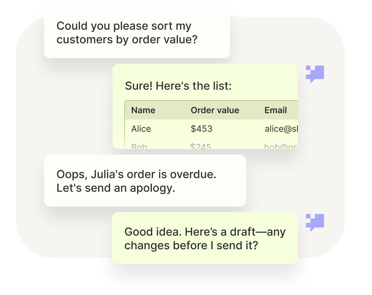 Chat with bots to query data