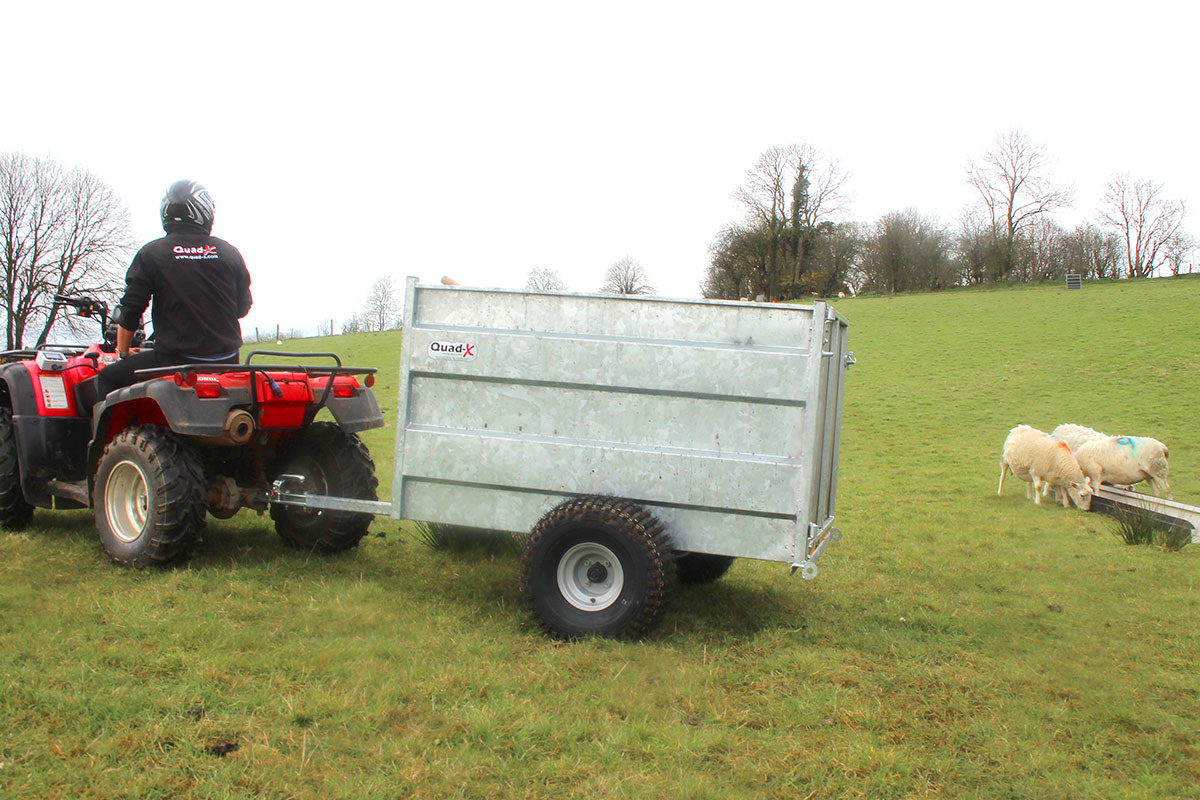 Quad-X 5x3'3 ATV Stock Trailer with Solid Sides