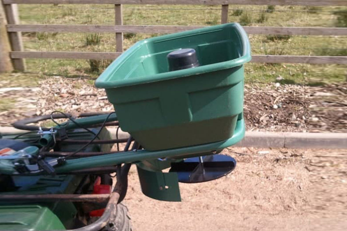 Rock 125lb ATV-Mounted Spreader Broadcaster