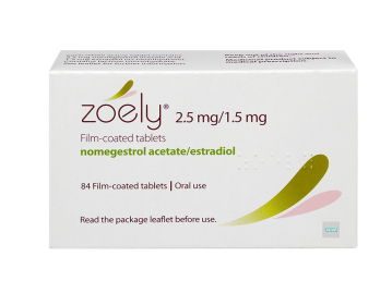 84 pack of Zoely 2.5/1.5mg nomegestrol acetate/estradiol oral film-coated tablets