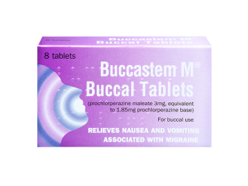 Pack of 8 Buccastem M prochlorperazine maleate 3mg 1.85mg prochlorperazine base equivalent buccal tablets