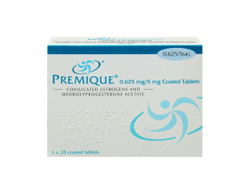 84 pack of Premique 0.625/5mg conjugated estrogens/medroxyprogesterone acetate coated tablets