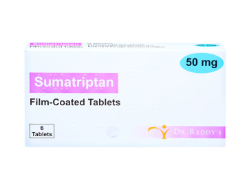 Pack of 6 film-coated 50mg sumatriptan tablets