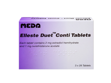 Pack of 84 Elleste Duet Conti 2/1mg estradiol hemihydrate/norethisterone acetate tablets