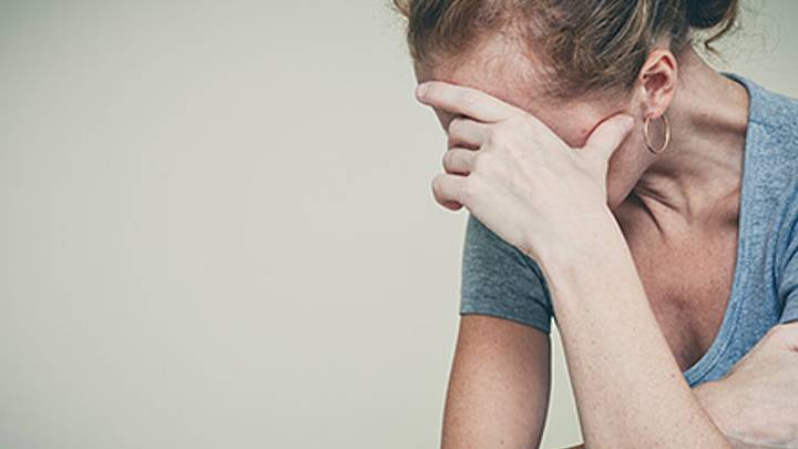 A woman with PMDD
