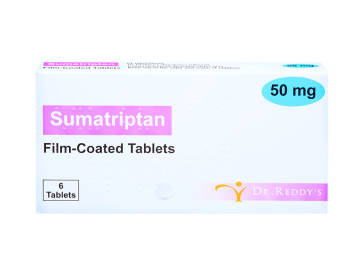 Pack of 6 film-coated 50mg sumatriptan tablets