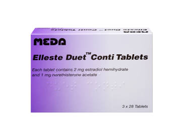 Pack of 84 Elleste Duet Conti 2/1mg estradiol hemihydrate/norethisterone acetate tablets
