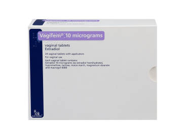 Packet containing Hormone Replacement Therapy Vagifem tablets
