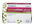 Vorderseite einer Packung Levocetirizin HEXAL® 5 mg mit 100 Filmtabletten von HEXAL