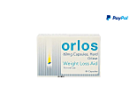 front of pack of 84 orlos 60mg orlistat oral hard capsules for weight loss