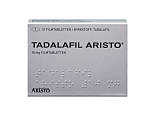 Vorderseite einer Packung Tadalafil 10 mg mit 12 Filmtabletten von Aristo