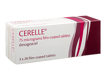 Front package of combined contraceptive pill Cerelle