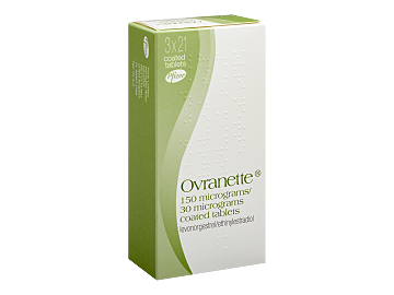 The front box of Ovranette, a combined oral contraceptive pill