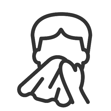 illustration icon of person blowing nose
